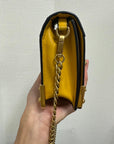 PRD Cahier Crossbody Bag,Yellow & Black,Leather