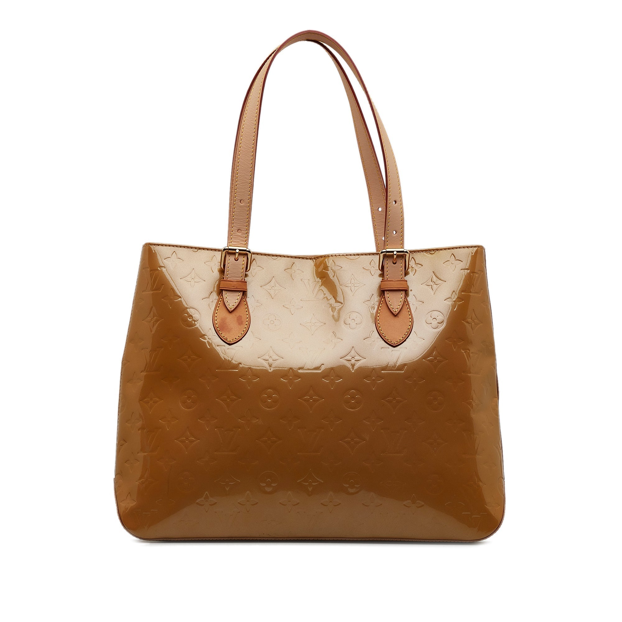 Brown LV Monogram Vernis Brentwood Tote Bag