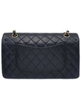 A01112 Black Lambskin Gold Classic Medium Chain Shoulder Bag CH