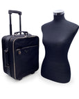 PRD Black Nylon Rolling Suitcase Wheeled Travel Bag Trolley