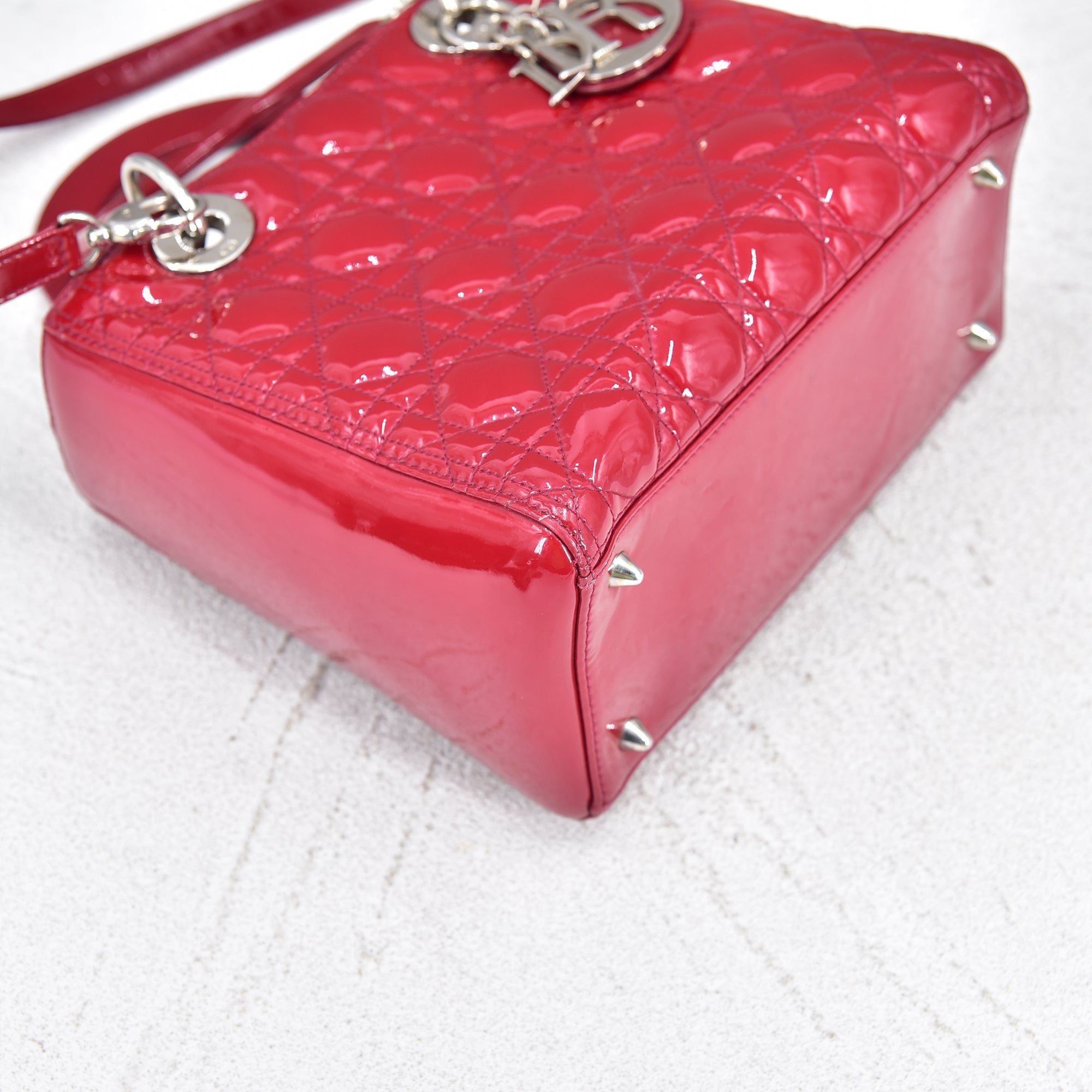 Cannage Patent Leather Lady D1OR Bag