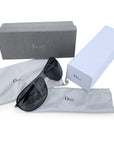 CHRISTIAN D1OR Black Aviator Hard D1OR1 Sunglasses With Crystals