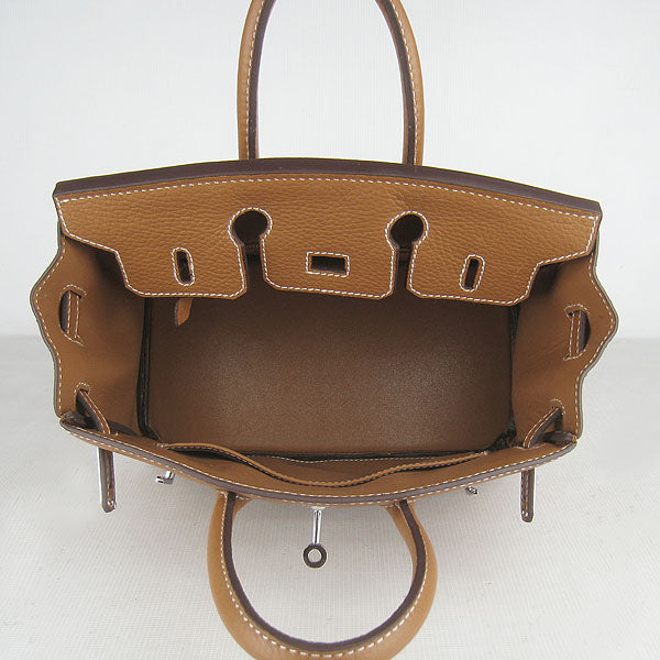 HMS Birkin 25cm Handbag 6068 light coffee silver