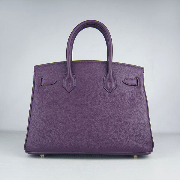 HMS Birkin 30cm Togo leather Handbags purple golden