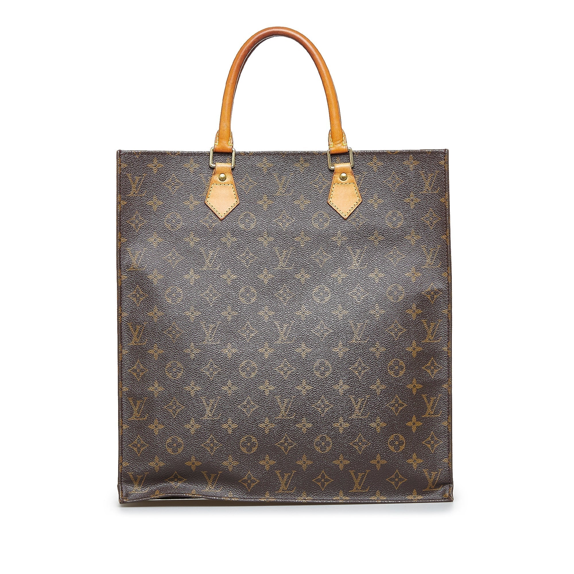 Brown LV Monogram Sac Plat Tote Bag