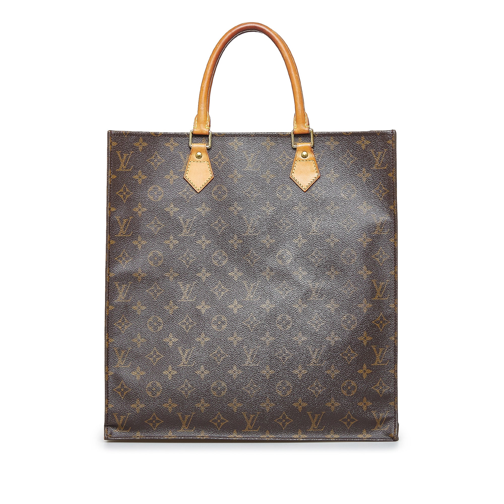 Brown LV Monogram Sac Plat Tote Bag