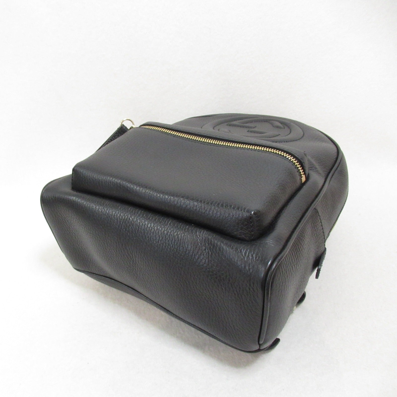 GCCI  Backpack Interlocking G Rucksack Backpack Leather  Black  536192