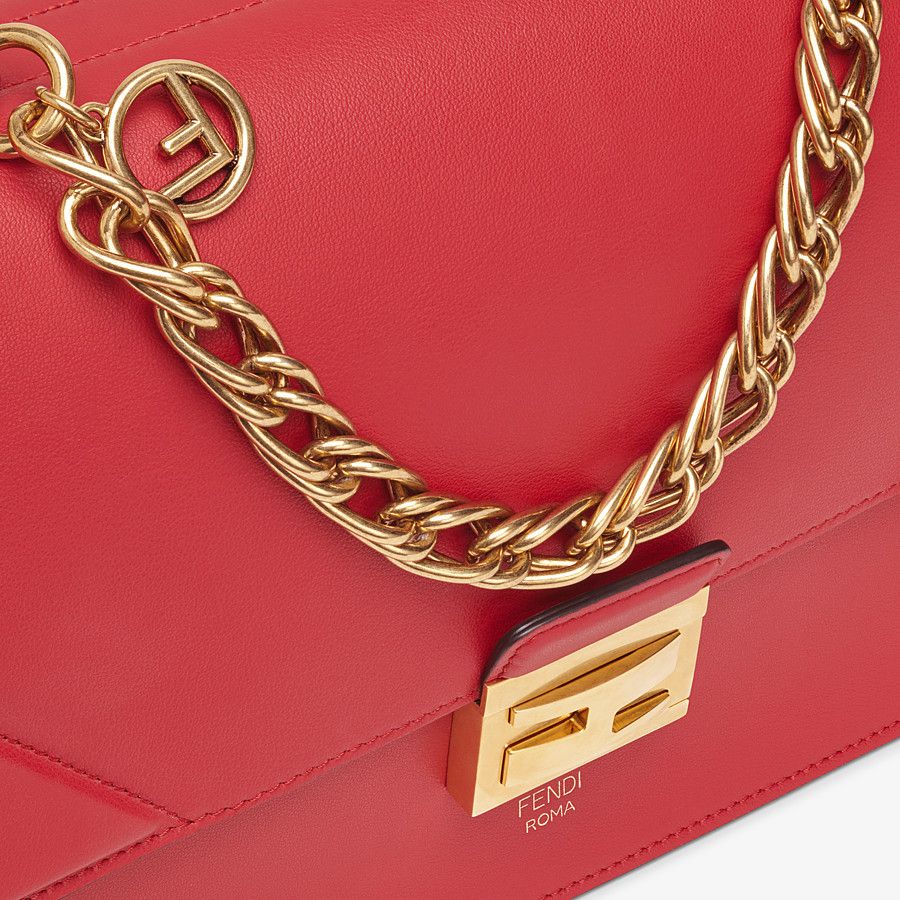 FNDI Kan U Leather Bag Red