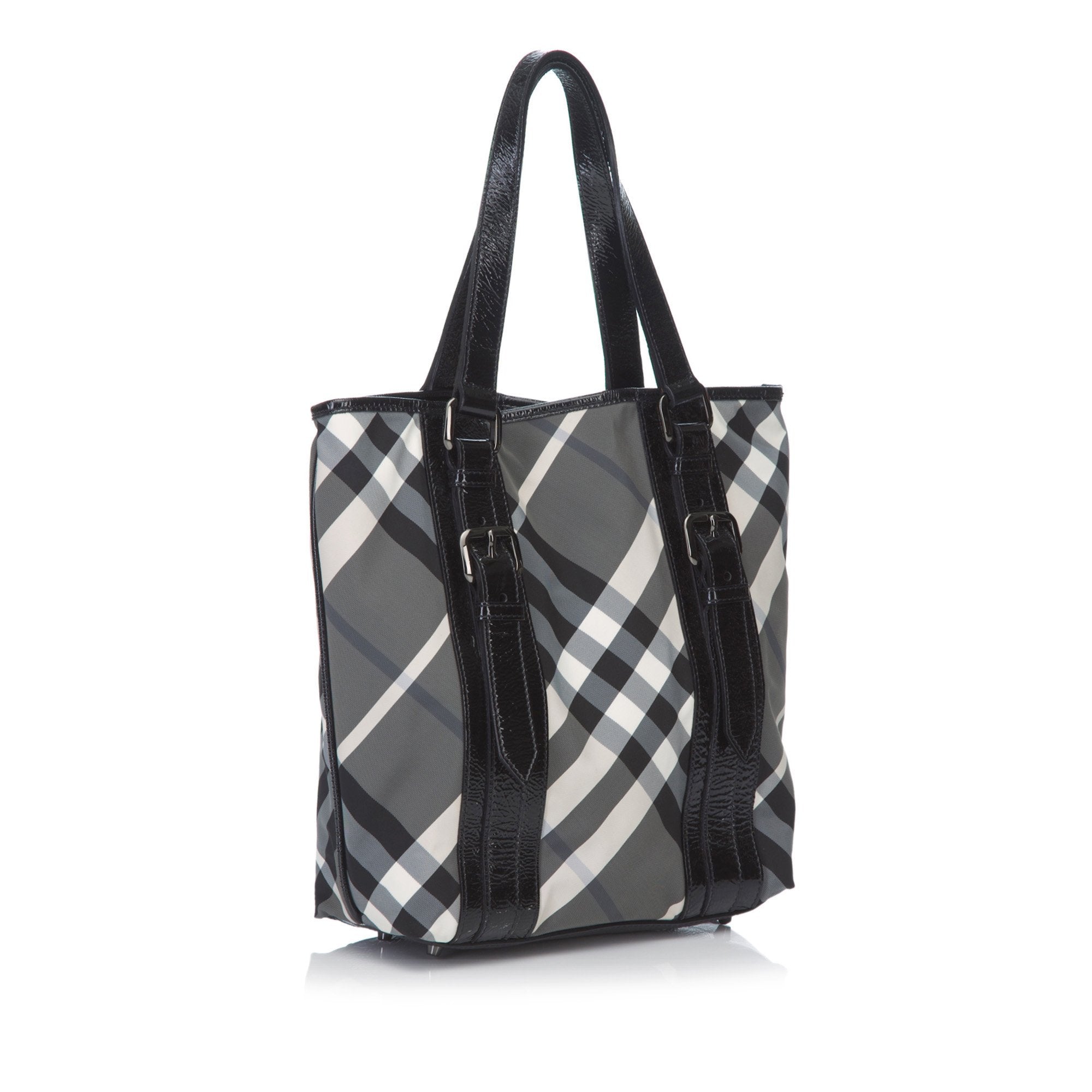 BBERRY Black Patent Leather Woven Shoulder Bag United Kingdom