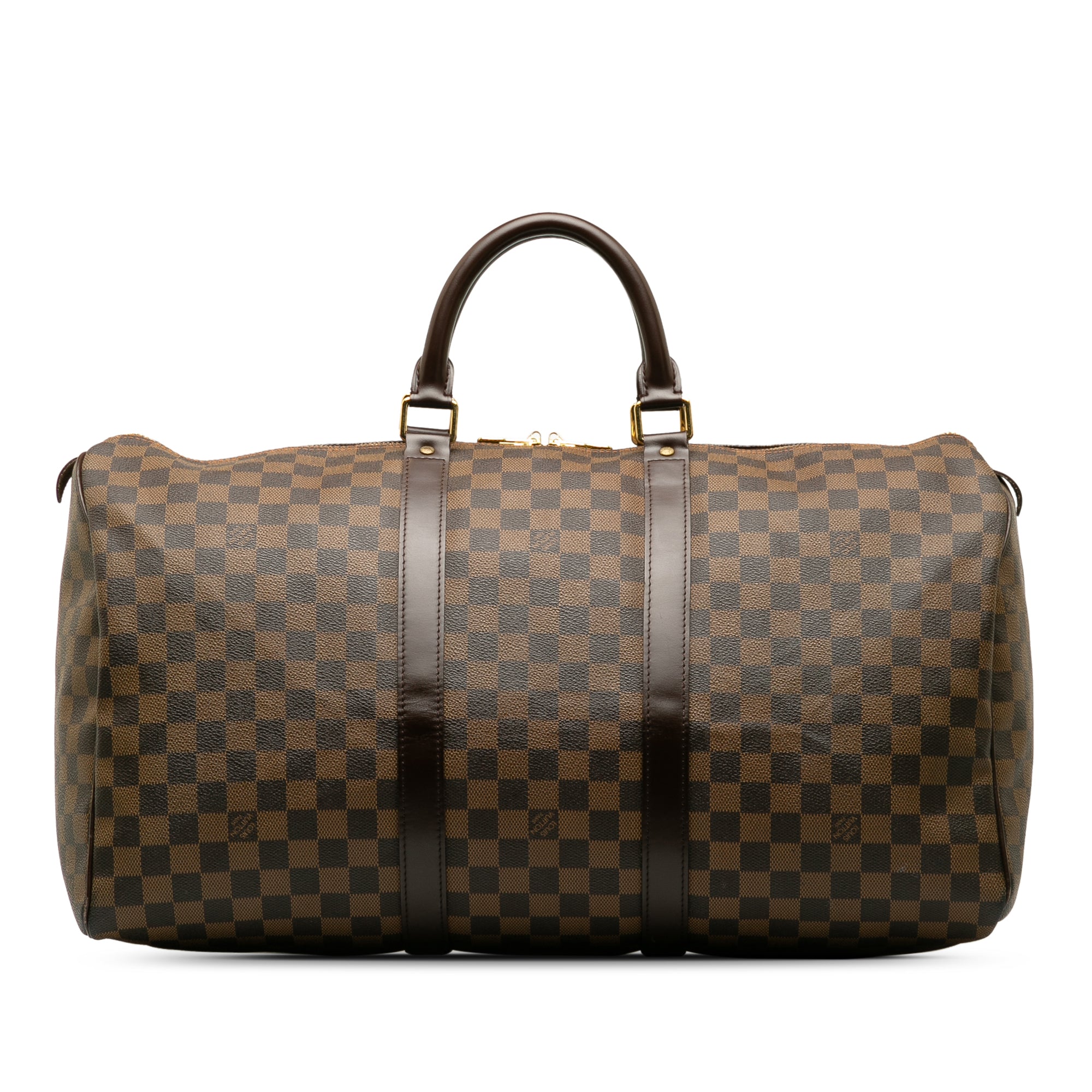 Brown LV Damier Ebene Keepall 50 Travel Bag