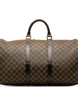 Brown LV Damier Ebene Keepall 50 Travel Bag