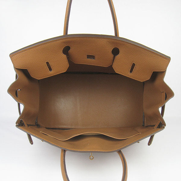HMS Birkin 35cm Togo Leather Handbags 6099 Light Coffee Golde