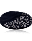 CHRISTIAN D1OR Black Wool Grommets Eyelets French Beret Hat