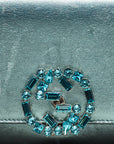 GCCI  Leather Crystal Interlocking G Broadway Clutch