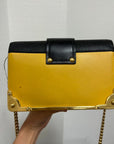PRD Cahier Crossbody Bag,Yellow & Black,Leather