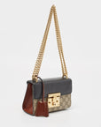 GCCI  Gg Supreme Canvas And Leather Small Padlock Shoulder Bag