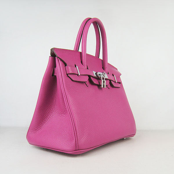 HMS Birkin 30cm Togo Leather Handbags Peach Silver