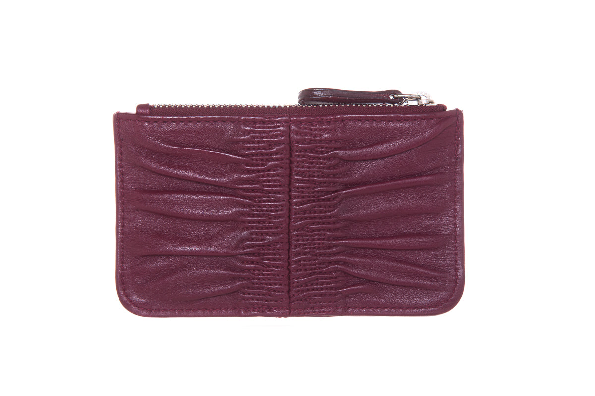 Christian D1OR Burgundy Charm Key Chain Wallet