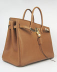 HMS Birkin 35cm Togo Leather Handbags 6099 Light Coffee Golde