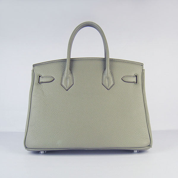 HMS Birkin 30cm Togo Leather Handbags Dark Grey Silver