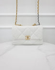 19Flap Bag White Large AS1161 CH