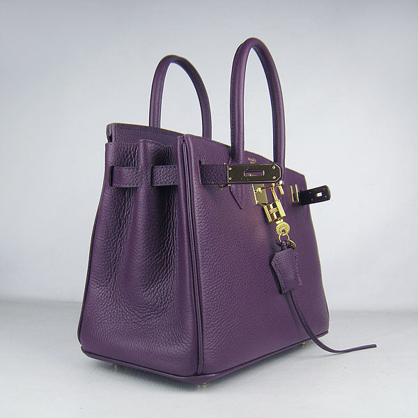 HMS Birkin 30cm Togo leather Handbags purple golden