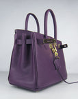 HMS Birkin 30cm Togo leather Handbags purple golden