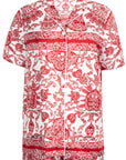 CHRISTIAN D1OR Chez Moi Two Piece Silk Red White