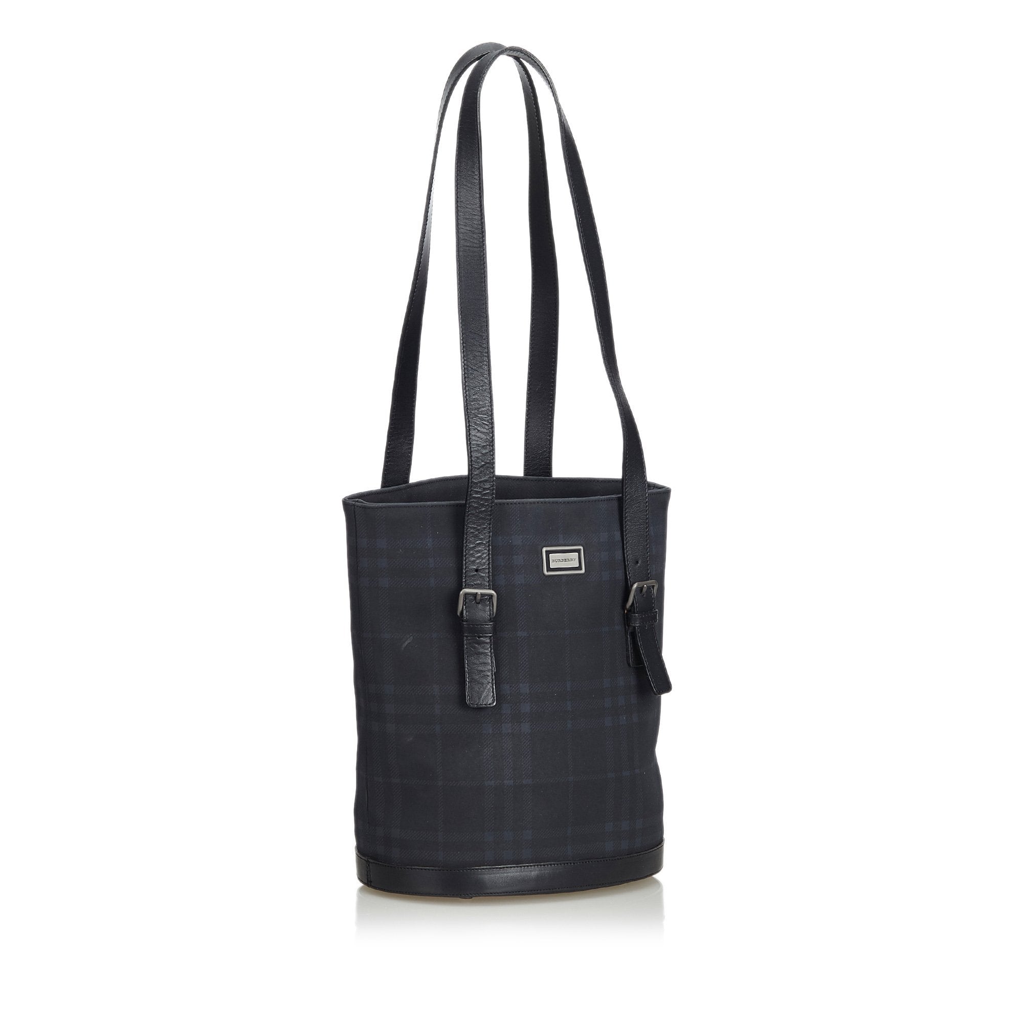 BBERRY Black PVC Plastic Smoke Check Tote Bag United Kingdom