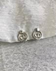 Christian D1OR CD Logo Earrings Silver Vintage rfti6g