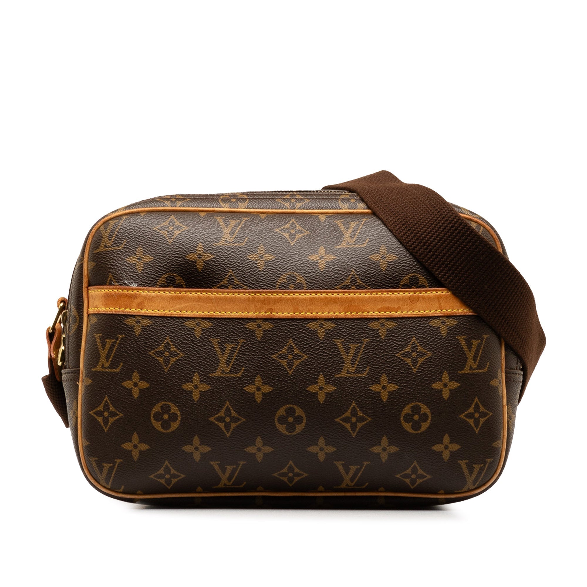Brown LV Monogram Reporter PM Crossbody Bag