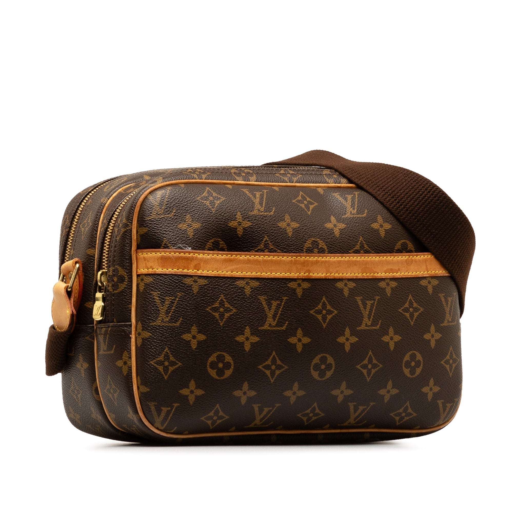 Brown LV Monogram Reporter PM Crossbody Bag