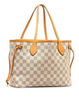 Beige LV Damier Azur Neverfull PM Tote Bag