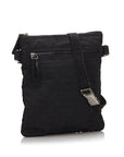 FNDI Black Canvas Fabric Zucca Crossbody Bag Italy