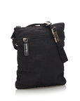 FNDI Black Canvas Fabric Zucca Crossbody Bag Italy