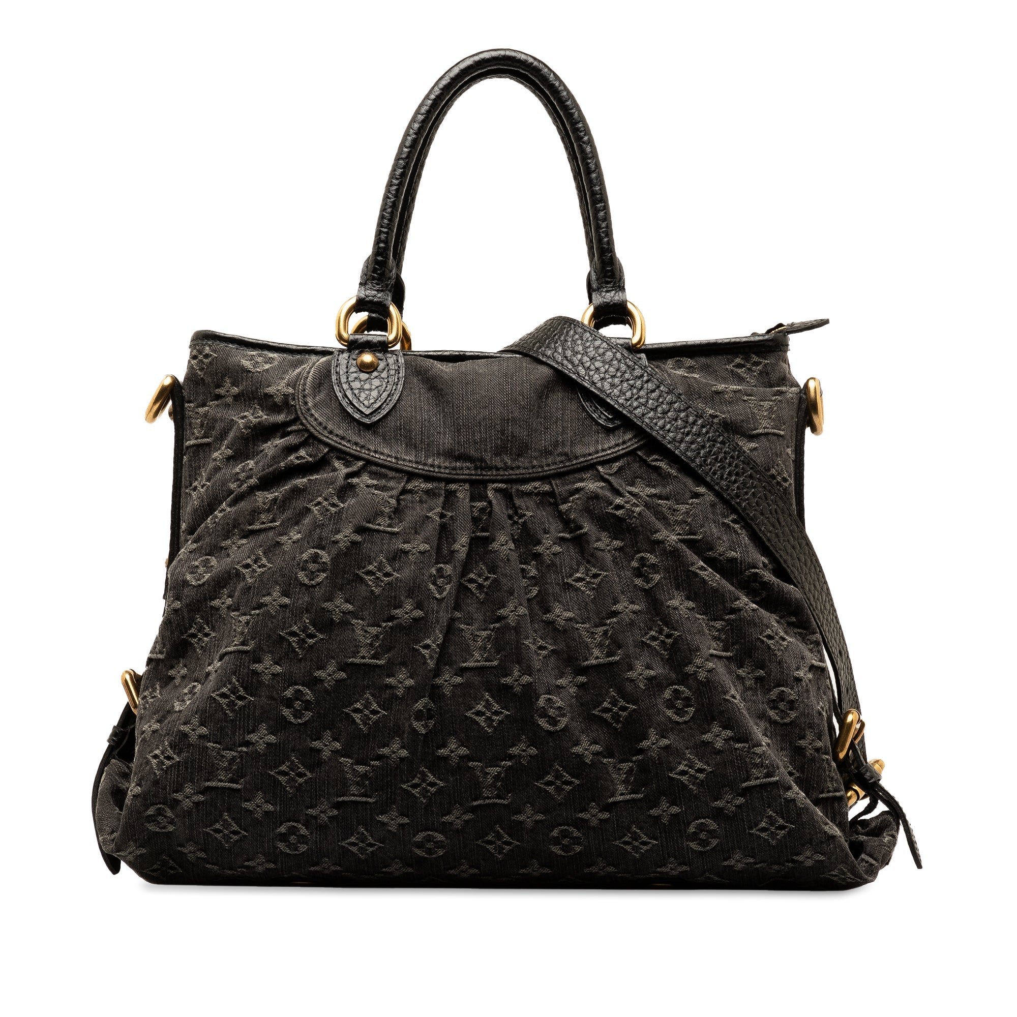Black LV Monogram Denim Neo Cabby GM Satchel
