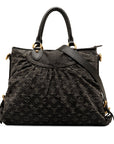 Black LV Monogram Denim Neo Cabby GM Satchel