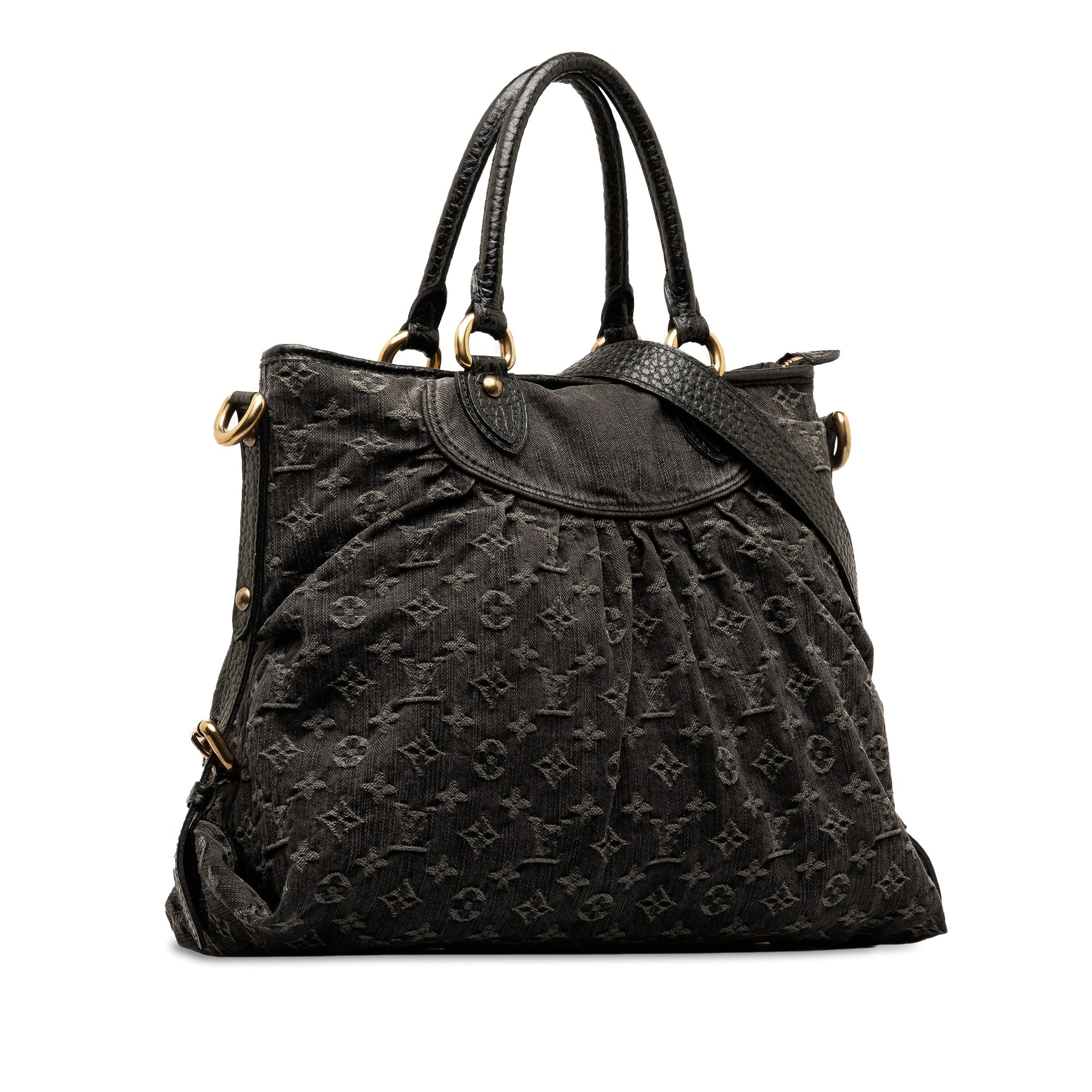 Black LV Monogram Denim Neo Cabby GM Satchel