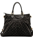 Black LV Monogram Denim Neo Cabby GM Satchel
