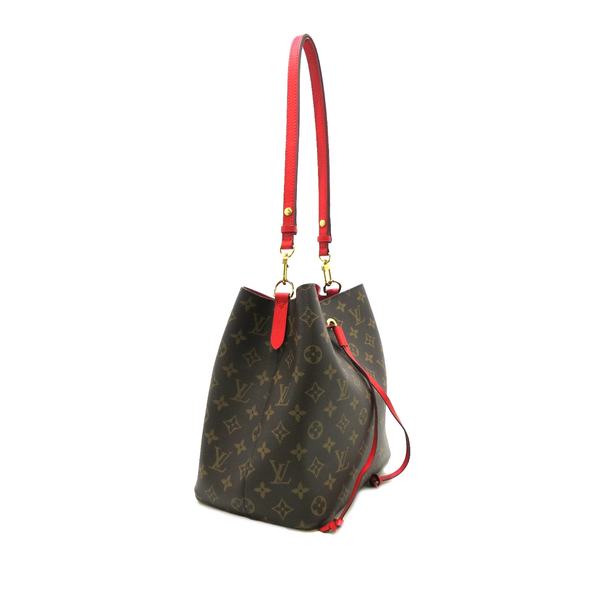 Brown LV Monogram Neonoe MM Bucket Bag