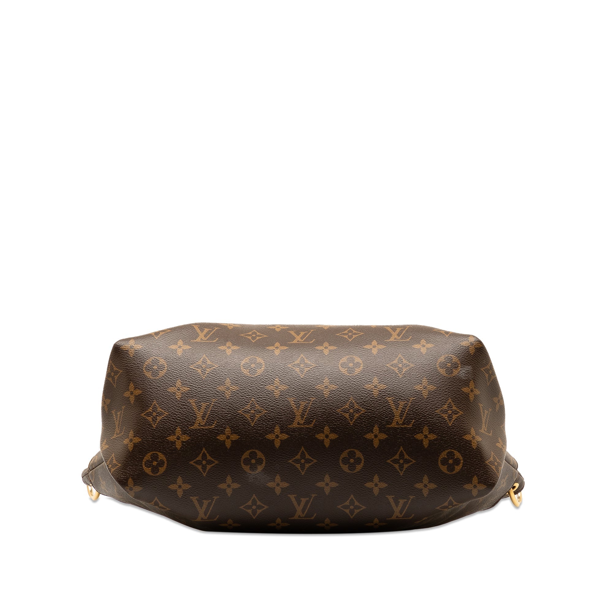 Brown LV Monogram Flower Zipped Tote PM Satchel