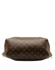 Brown LV Monogram Flower Zipped Tote PM Satchel