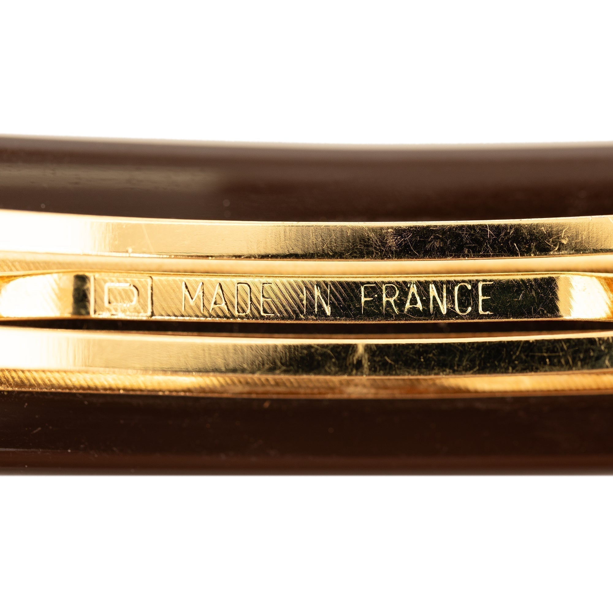 Brown LV Monogram Resin Inclusion Barrette