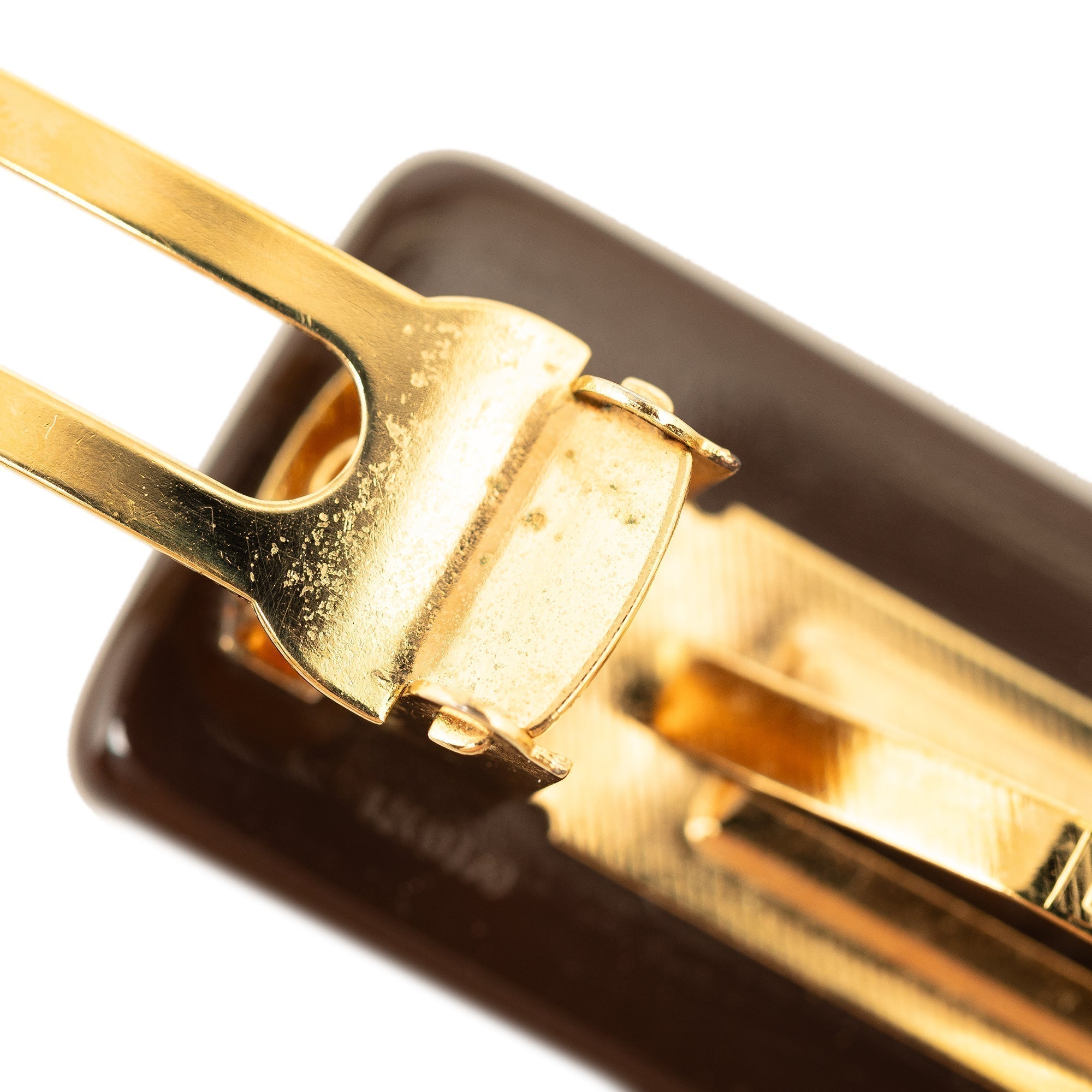 Brown LV Monogram Resin Inclusion Barrette