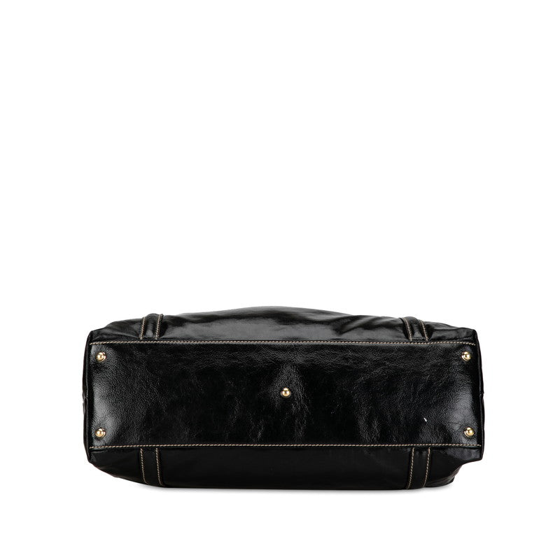 GCCI  Bride Double G Sy Line Tote Bag 162094 Black G Patent Leather  GCCI