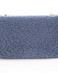 FNDI Blue Shearling Midi Cross-Body