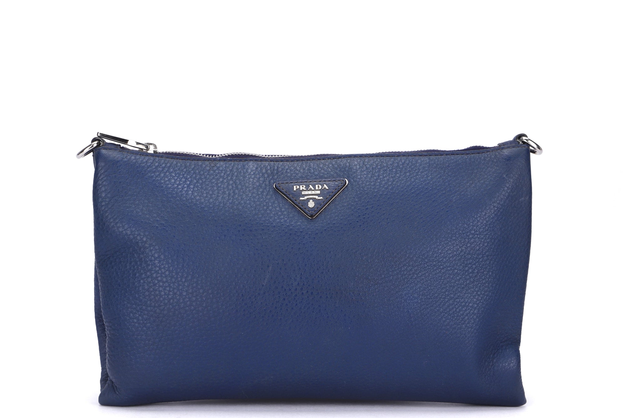 PRD Blue Leather Sling Bag, with Strap, Card &amp; Dust Cover