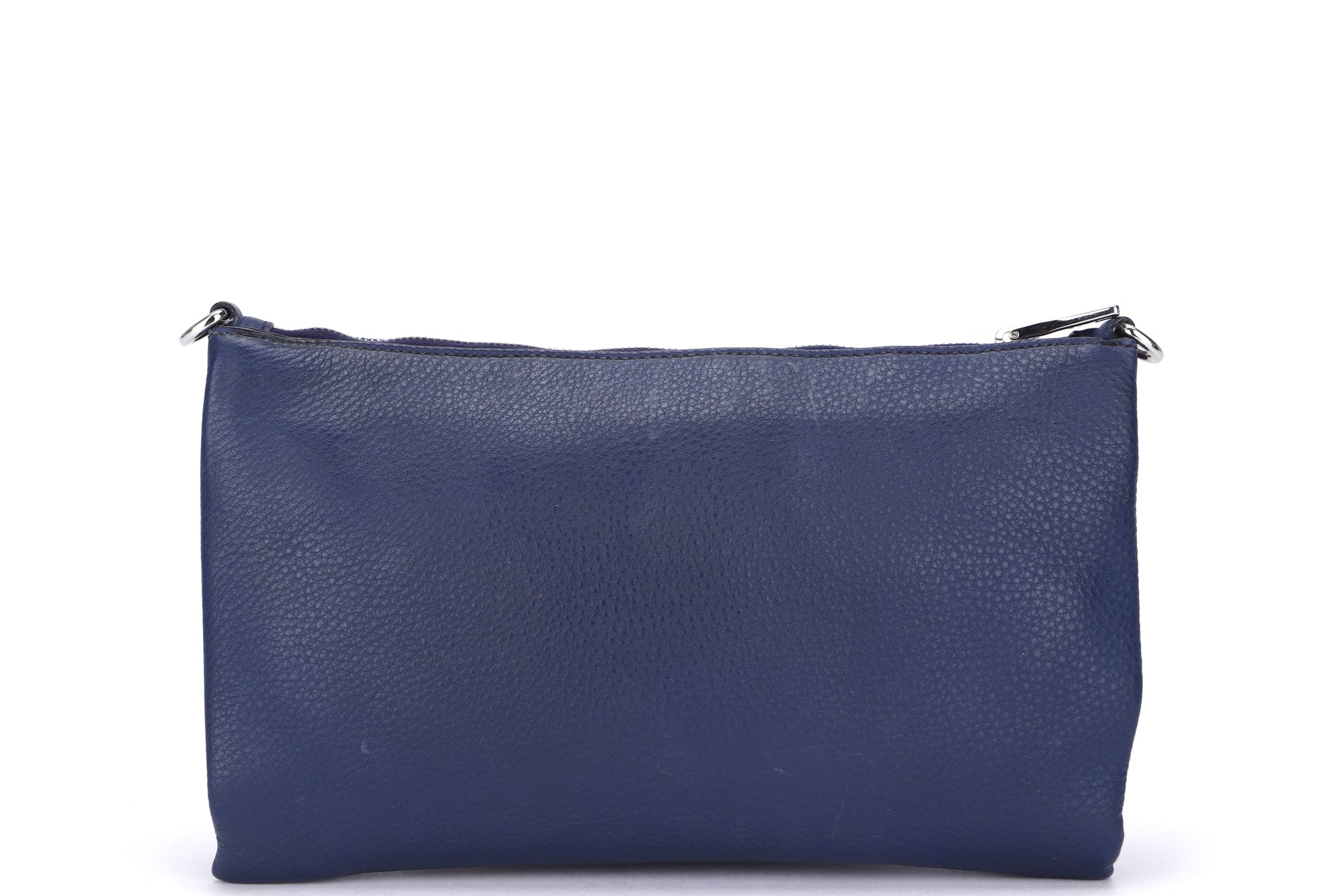 PRD Blue Leather Sling Bag, with Strap, Card &amp; Dust Cover