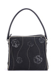 PRD BR0413 TESSUTO FLORAL HANDBAG NERO BLACK FABRIC, WITH CARD & DUST COVER