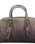 PRD BANDOLIERA BROWN TAUPE LEATHER SILVER HARDWARE WITH STRAPS AND DUST COVER